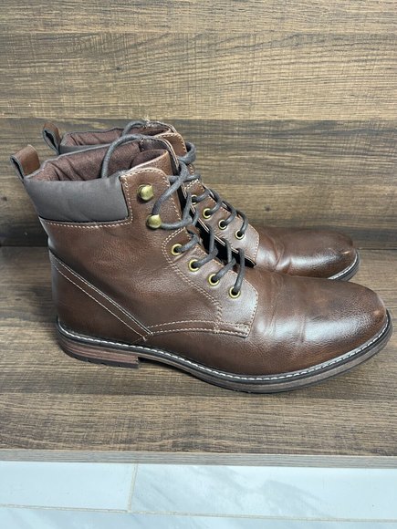 Club Room Mens Lace-Up Faux Leather Dress Chukka Boot 10.5M Lace Up Westin Tan - Picture 7 of 9